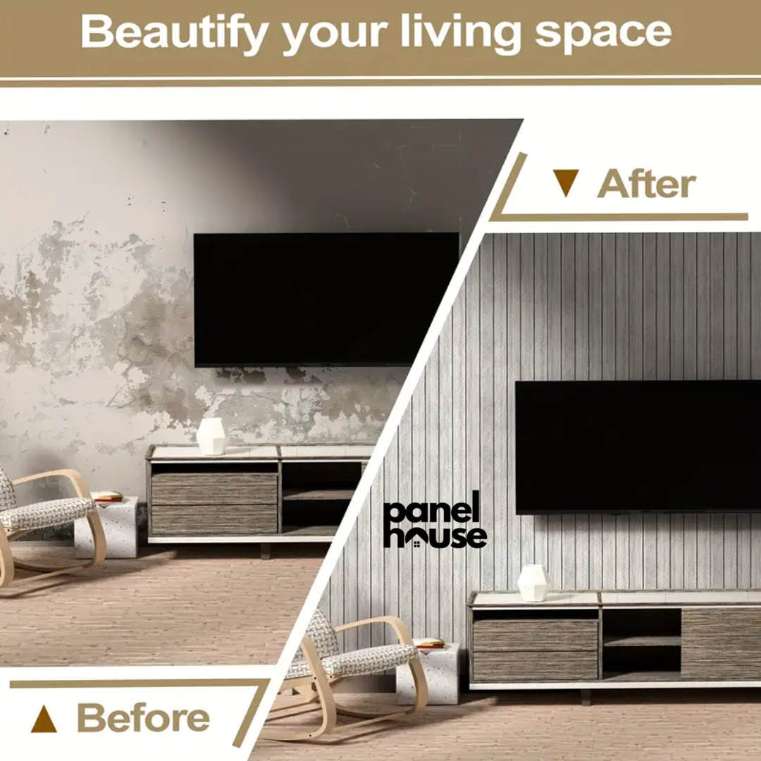 3D Wood Slat Wall Panels, Self-Adhesive, Removable, Waterproof Buy 1, Get 6 Premium Panels for Only Β£7! (30cm x 60cm)