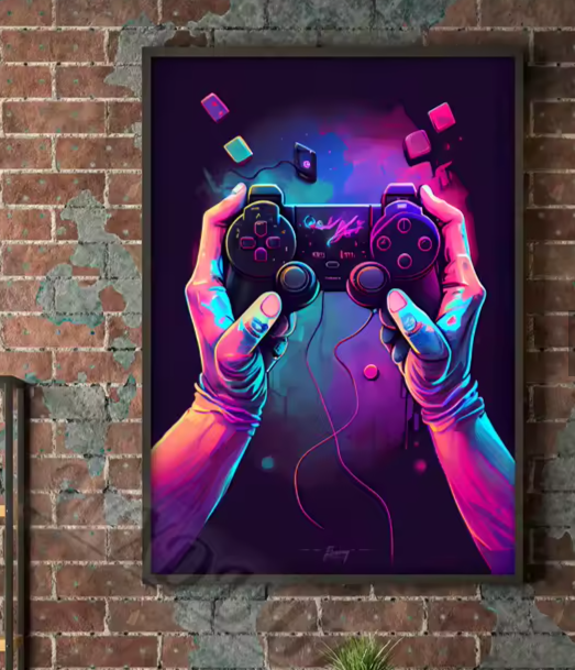 Premium Wall Art - Neon Respawn: Gamer Wall Art Collection (Multiple Sizes Available)